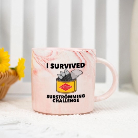 I Survived Surstromming Swedish Food Surstrommings Marble Mugs