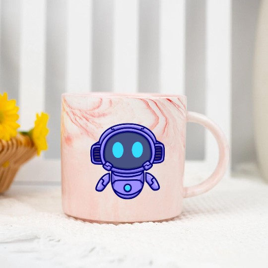 Cute robot cartoon icon illustration gifts Marble Mugs