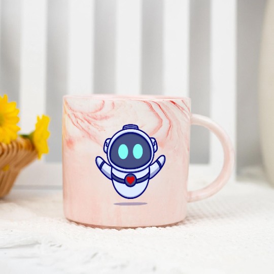 Cute robot cartoon icon illustration gifts Marble Mugs