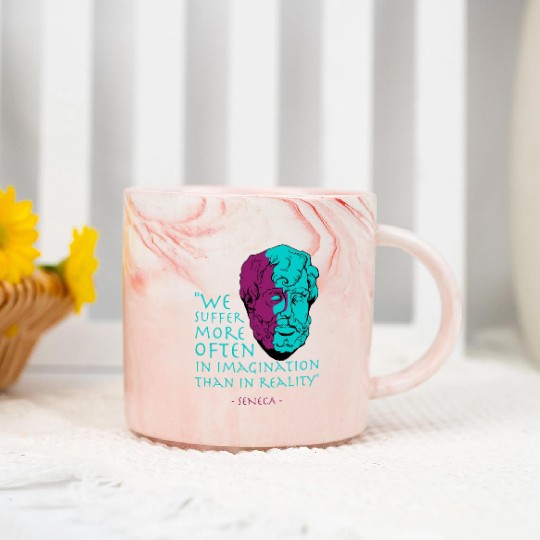Seneca Stoic Philosophy Quote Marble Mugs