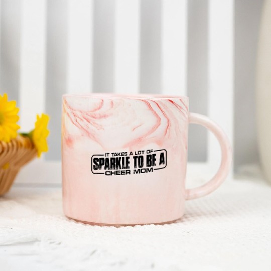 It Takes A Lot Of Sparkle To Be A Cheer Mom 4 Marble Mugs