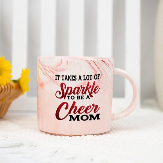 It Takes A Lot Of Sparkle To Be A Cheer Mom 2 Marble Mugs