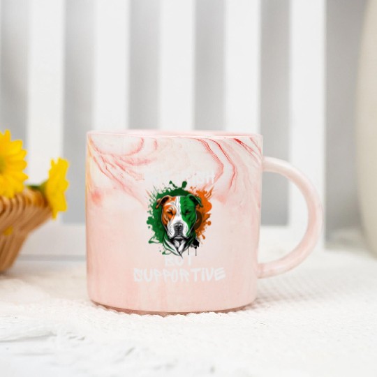 not irish but supportive pitbull mom Marble Mugs