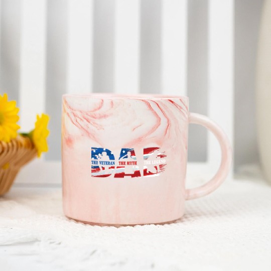 Veteran Dad American Flag US Father Patriotic Marble Mugs