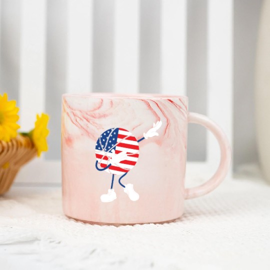 America USA Flag 4th Of July Basketball Player Marble Mugs