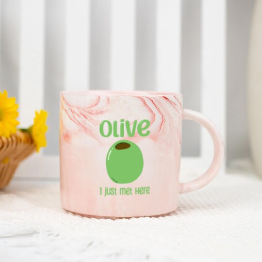 Green Olive Lover Quote Marble Mugs