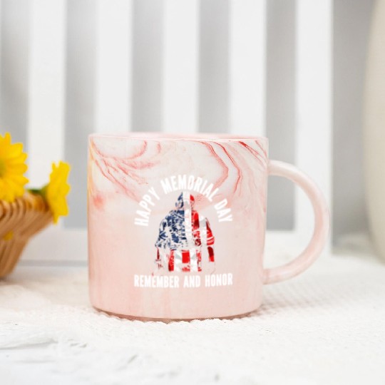 Patriotic Veteran USA Flag American Memorial Day Marble Mugs