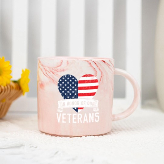 Patriotic Veteran USA Flag American Memorial Day Marble Mugs