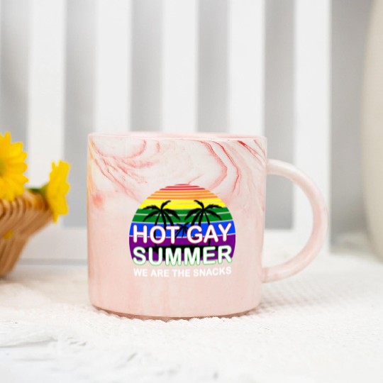 Hot Gay Summer We Are The Snacks LGBT Apparel Marble Mugs