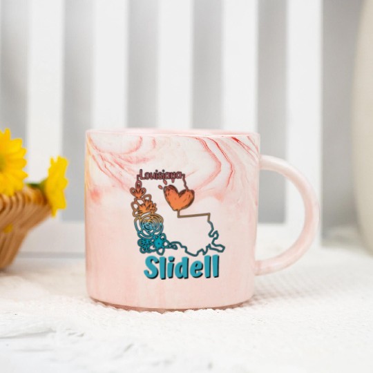 I love my home town Slidell Louisiana Marble Mugs