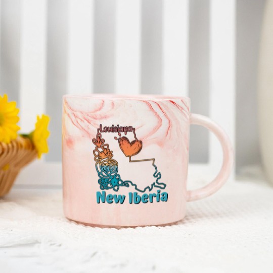 I love my home town New Iberia Louisiana Marble Mugs