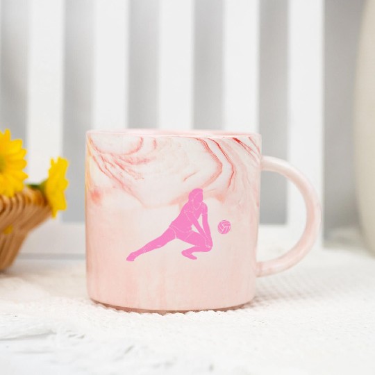Volleyball Sport Lover Volleyball Girl Player Idea Marble Mugs