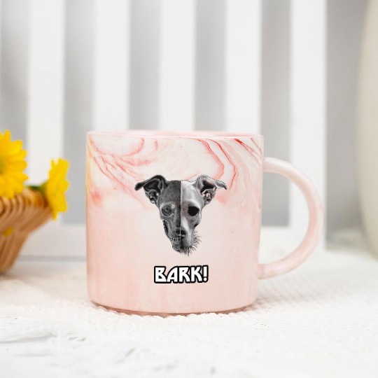 Bark! Dog Skull, Skully Doggy, Heavy Metal Dog Marble Mugs