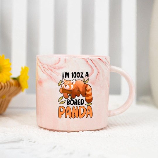 Red Panda Bored Cute Animal Lazy Animal Lover Marble Mugs