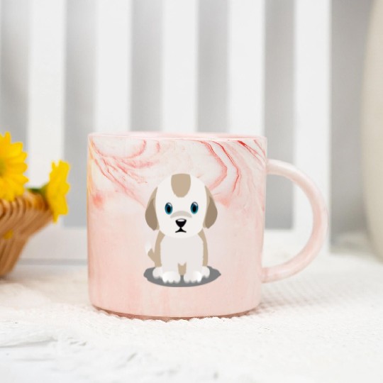 Cute and Adorable Light Brown Puppy Marble Mugs