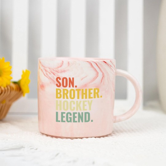 Son Brother Hockey Legend Marble Mugs