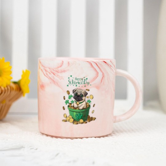 Lucky Pug, Lucky You - Happy St. Patrick's Marble Mugs
