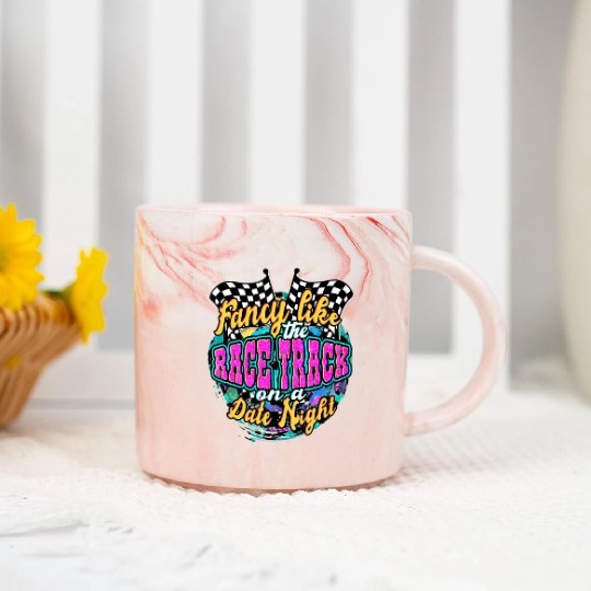 Fancy Like The Race Track On A Date N Marble Mugs