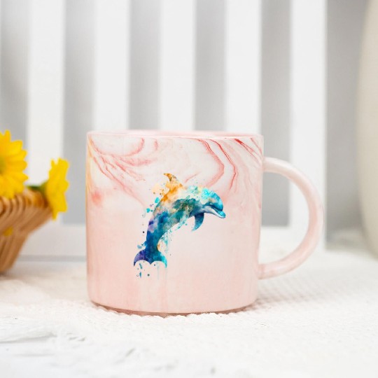 Dolphin Marble Mugs