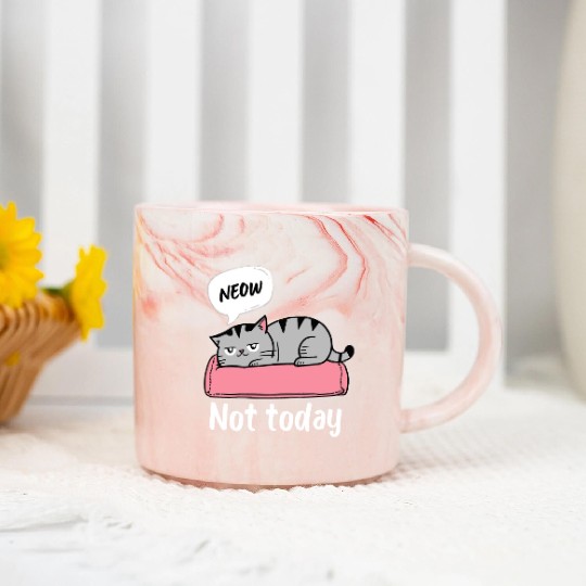 Funny Lazy Bored Cat | For Cat Mom Cat lovers Marble Mugs