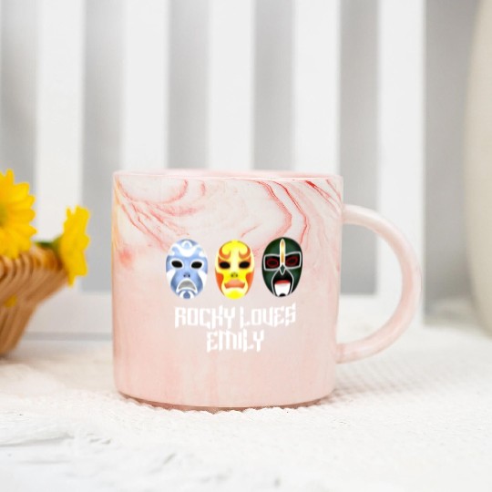 Rocky Loves Emily Funny Marble Mugs