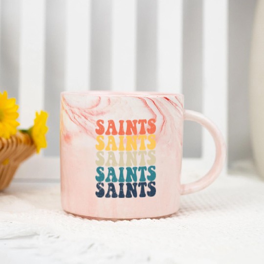 Saints High School Saints Sports Team Retro Saints Marble Mugs