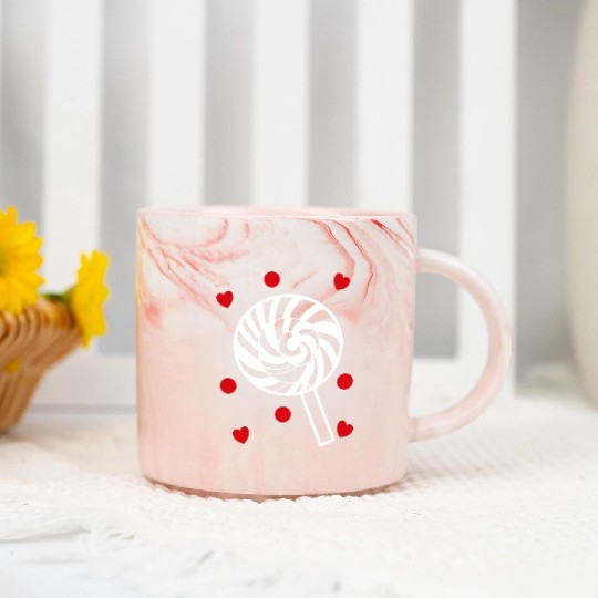 cute candy sweet lollipop lover Marble Mugs