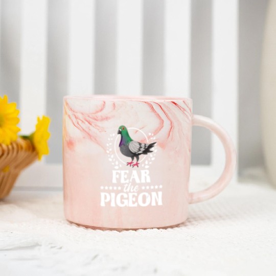 Fear The Pigeon Pigeon Racing Lover Birdwatching Marble Mugs