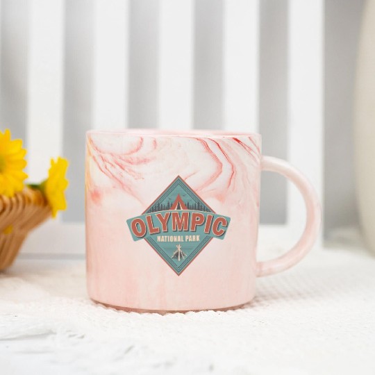 Washington State National Park Vintage US Camping Marble Mugs