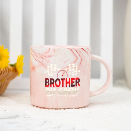 Funny Brother Pit Crew Race Car Lover Racing Famil Marble Mugs