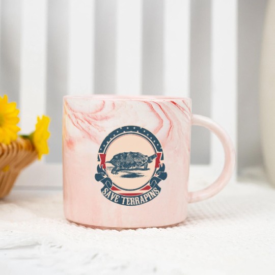 Save terrapins vintage Marble Mugs
