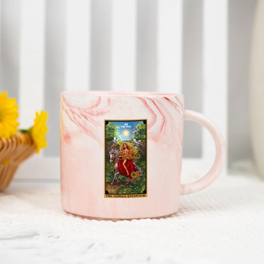 The Goddess Rhiannon in The Sun Tarot Card Marble Mugs