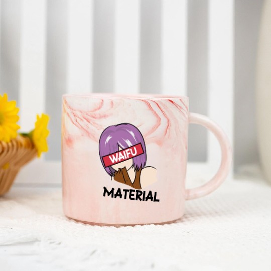 Anime Waifu Material Manga Eyes Japanese Marble Mugs