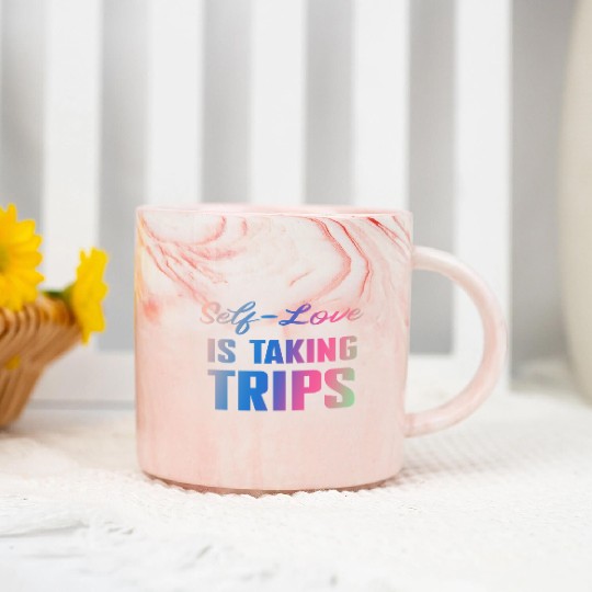 Self-Love Is Taking Trips Marble Mugs