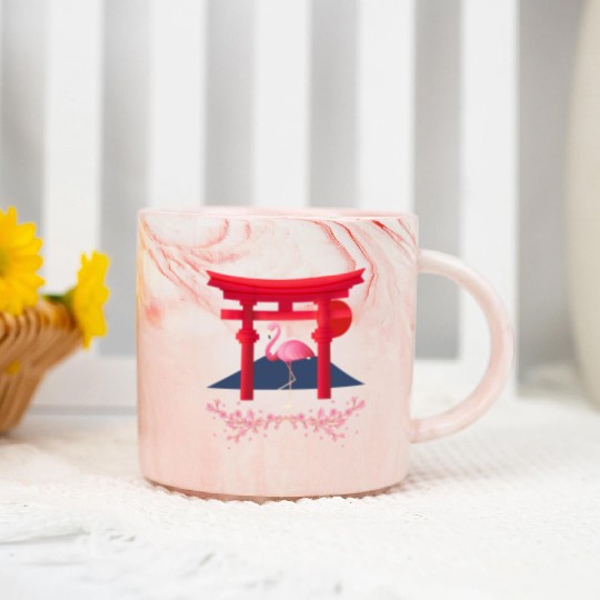 Japanese flamingo Marble Mugs