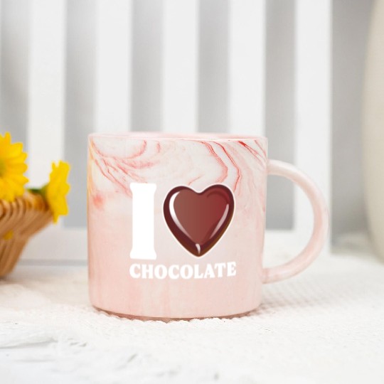 I Love Chocolate Marble Mugs