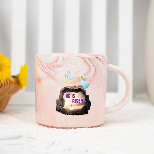 He Is Risen- Hallelujah Marble Mugs