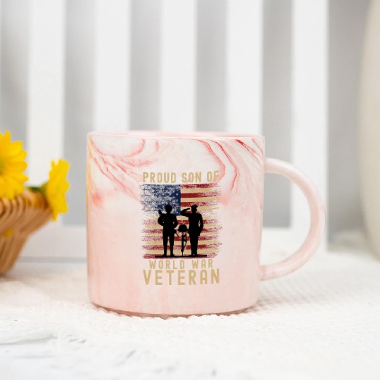 Proud Son of World War 2 Veteran Marble Mugs