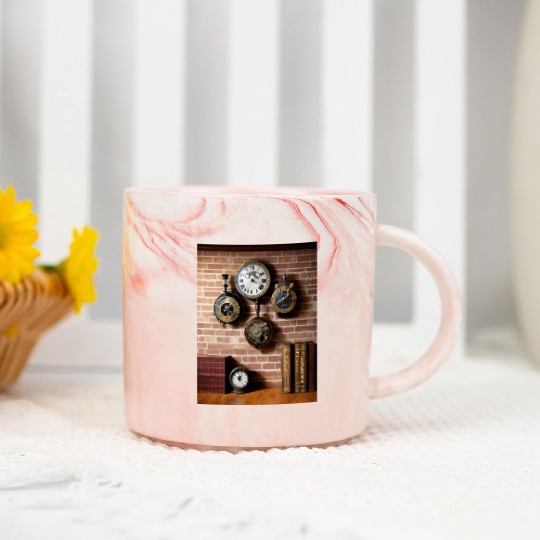 Ai art steampumk clocks Marble Mugs