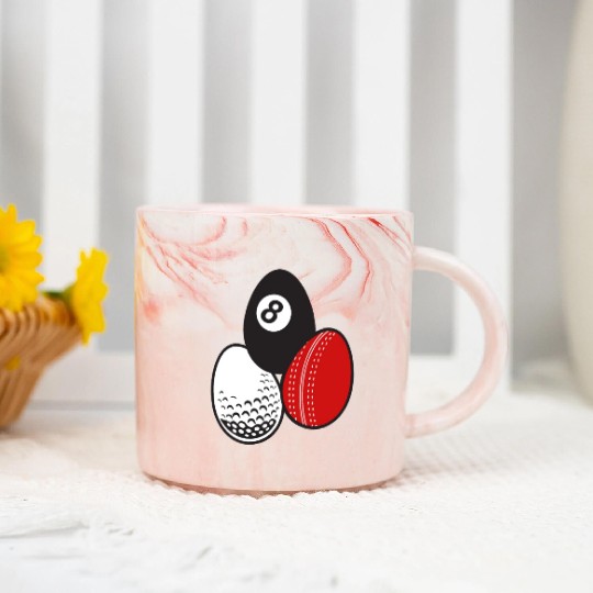 Cue Sports Billiards Cricket Golf Easter Egg Balls Marble Mugs