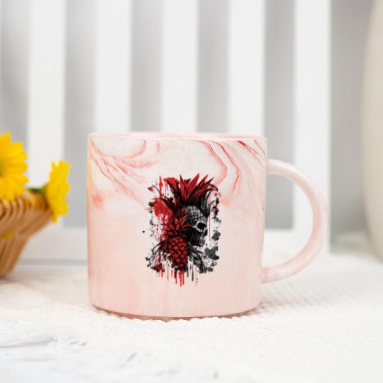 scary pineapple punk Marble Mugs