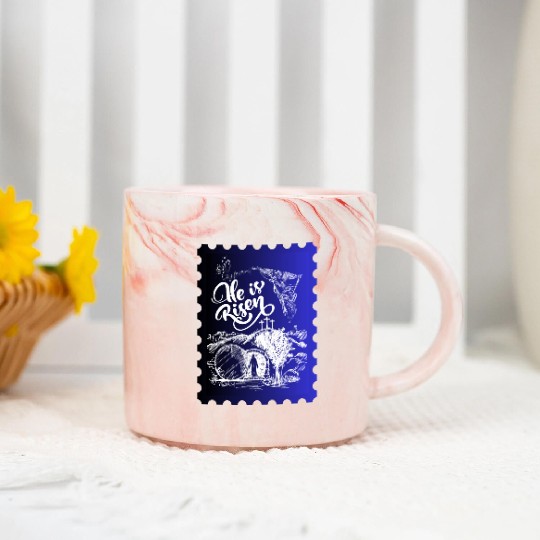He Is Risen. Angel and singing; Classic drawing Marble Mugs