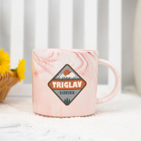 Triglav Slovenia Slovenian Alps Vintage Hiking Marble Mugs