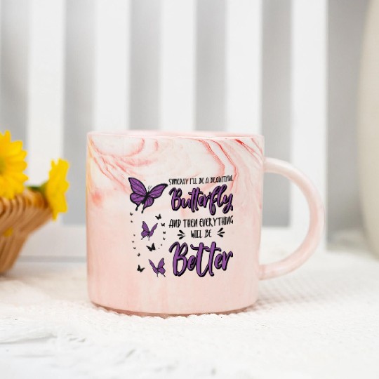Celestial Butterfly Mystical Butterfly Lover Marble Mugs