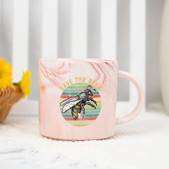 Save the Bees Harvest Succulent Gardening Grass N Marble Mugs