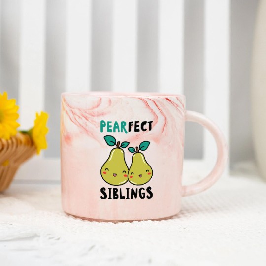 Siblings Pear Fruit Big Brother Sister Goals Marble Mugs