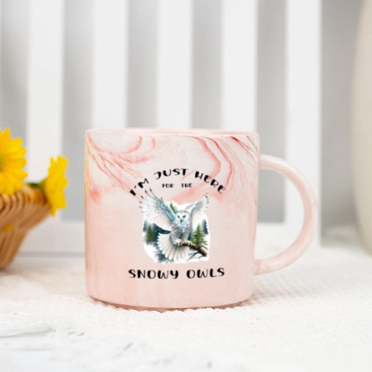 I'm Just Here for the Snow Owls - Birdwatching Marble Mugs