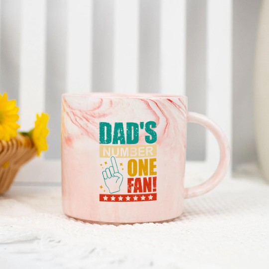 Dad's Number One Fan Daddy's Kid Proud Father's Marble Mugs
