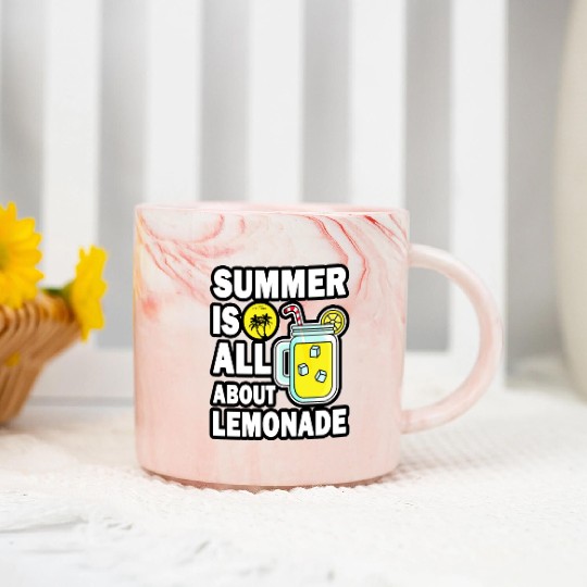 Lemonade Lover Summer Quote Marble Mugs