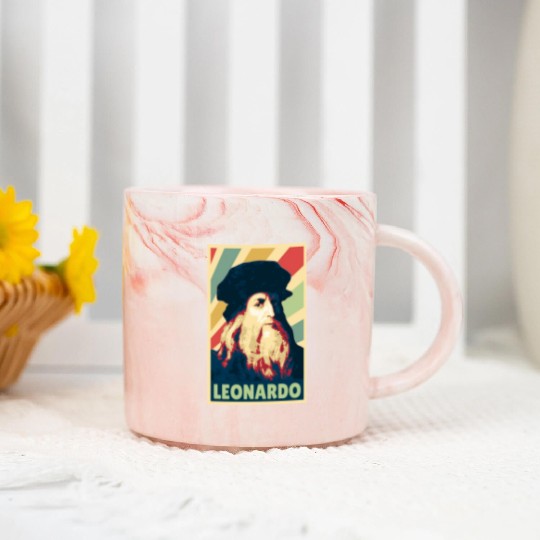 Leonardo Da Vinci Vintage Colors Marble Mugs